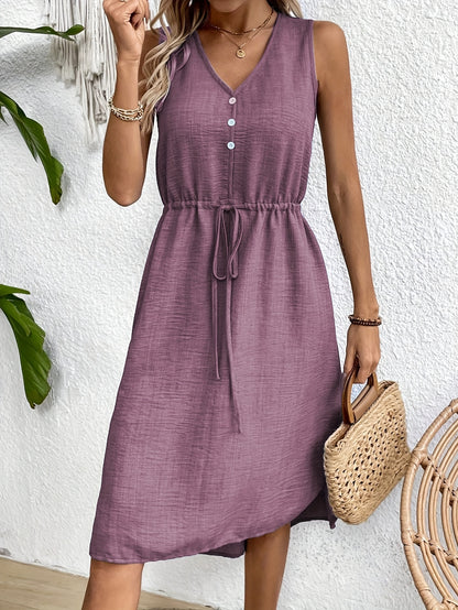 Layla – Sleeveless V-Neck Midi Dress