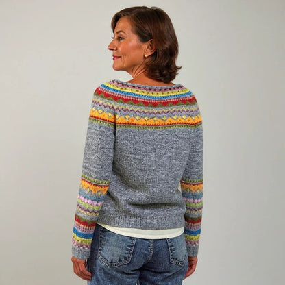 JANET | PATTERNED YOKE SWEATER