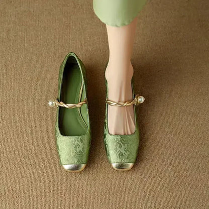 AVAIA | EMBELLISHED TOE-CAP LOW HEELS