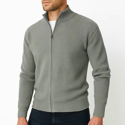Calvin - Men's Knitted Zip-Up Cardigan
