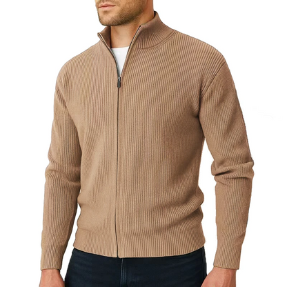 Calvin - Men's Knitted Zip-Up Cardigan