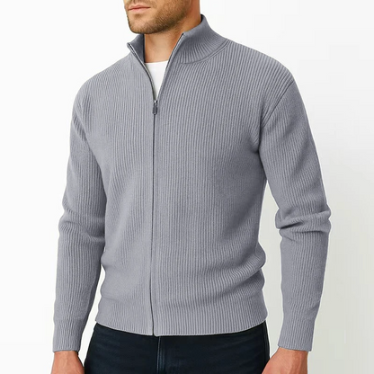 Calvin - Men's Knitted Zip-Up Cardigan