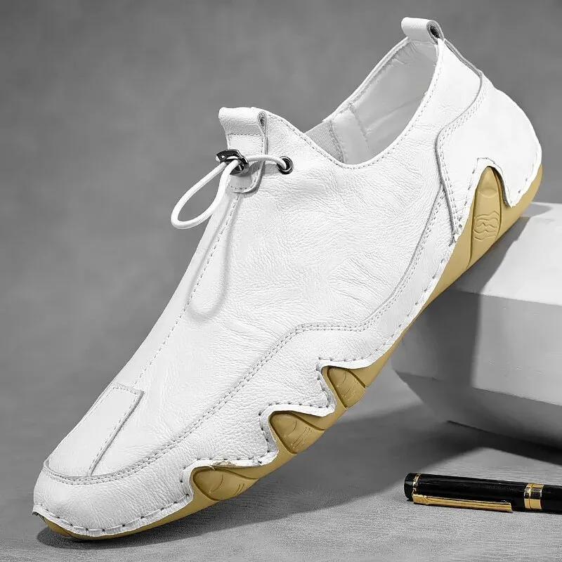 LORENZO GENUINE LEATHER SLIP-ONS