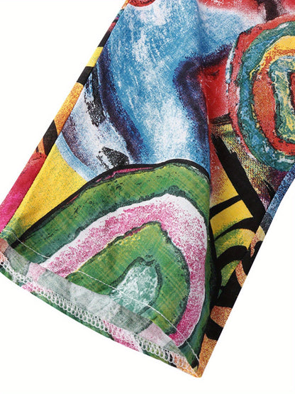 Vera - Vintage Abstract Print Maxi Dress
