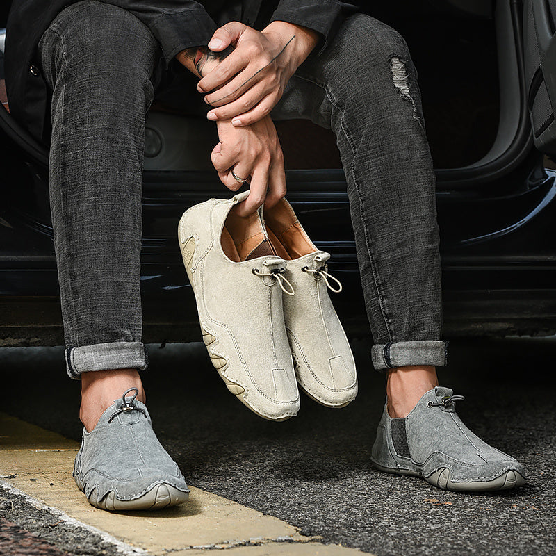 LORENZO GENUINE LEATHER SLIP-ONS