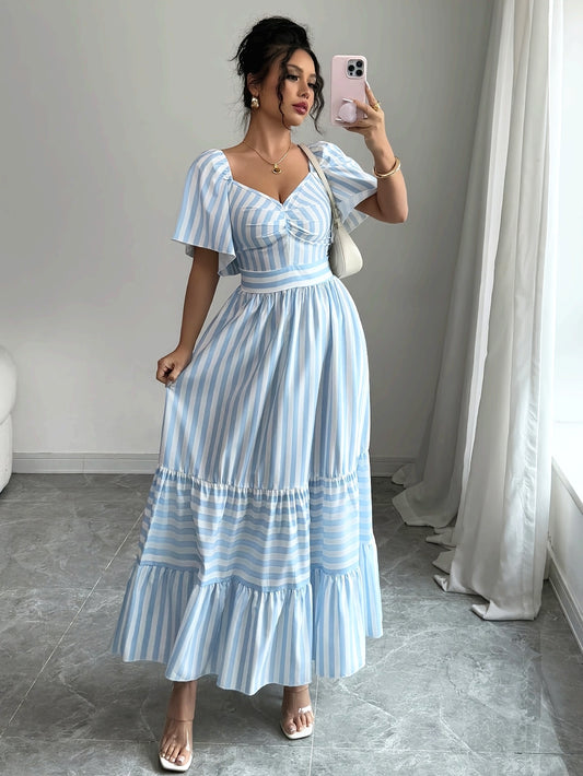 Marina – Striped Midi Dress