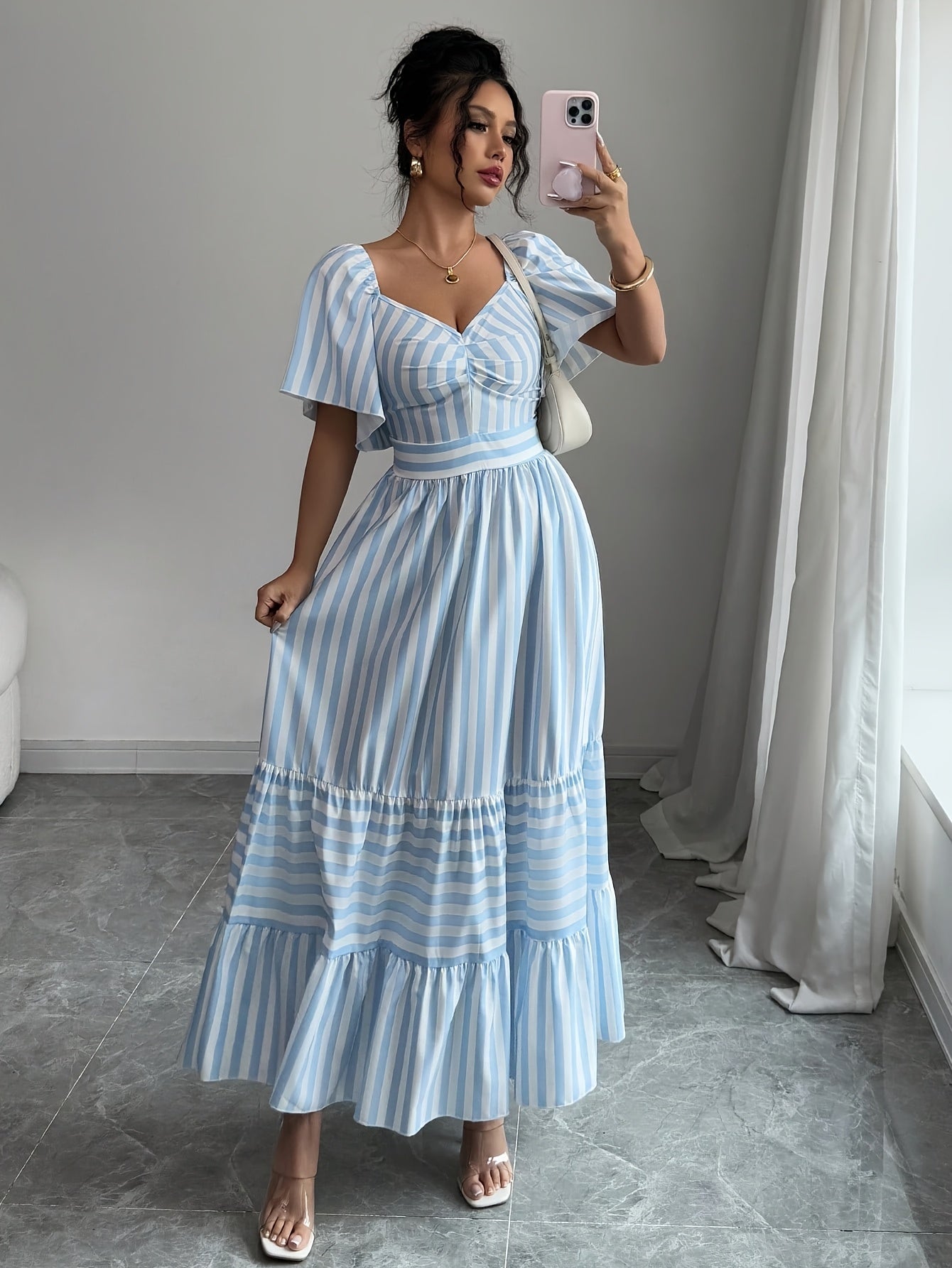 Marina – Striped Midi Dress
