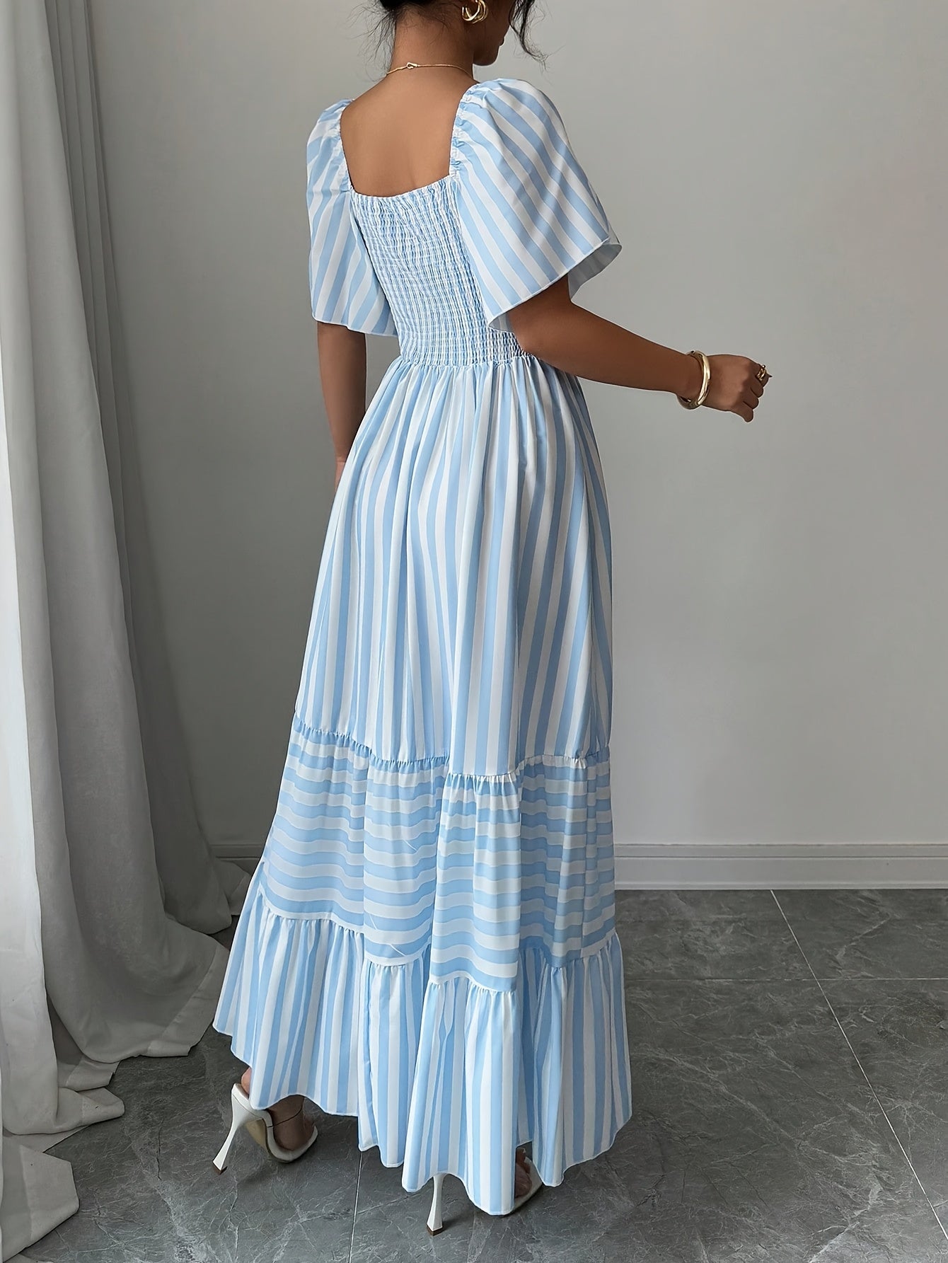 Marina – Striped Midi Dress