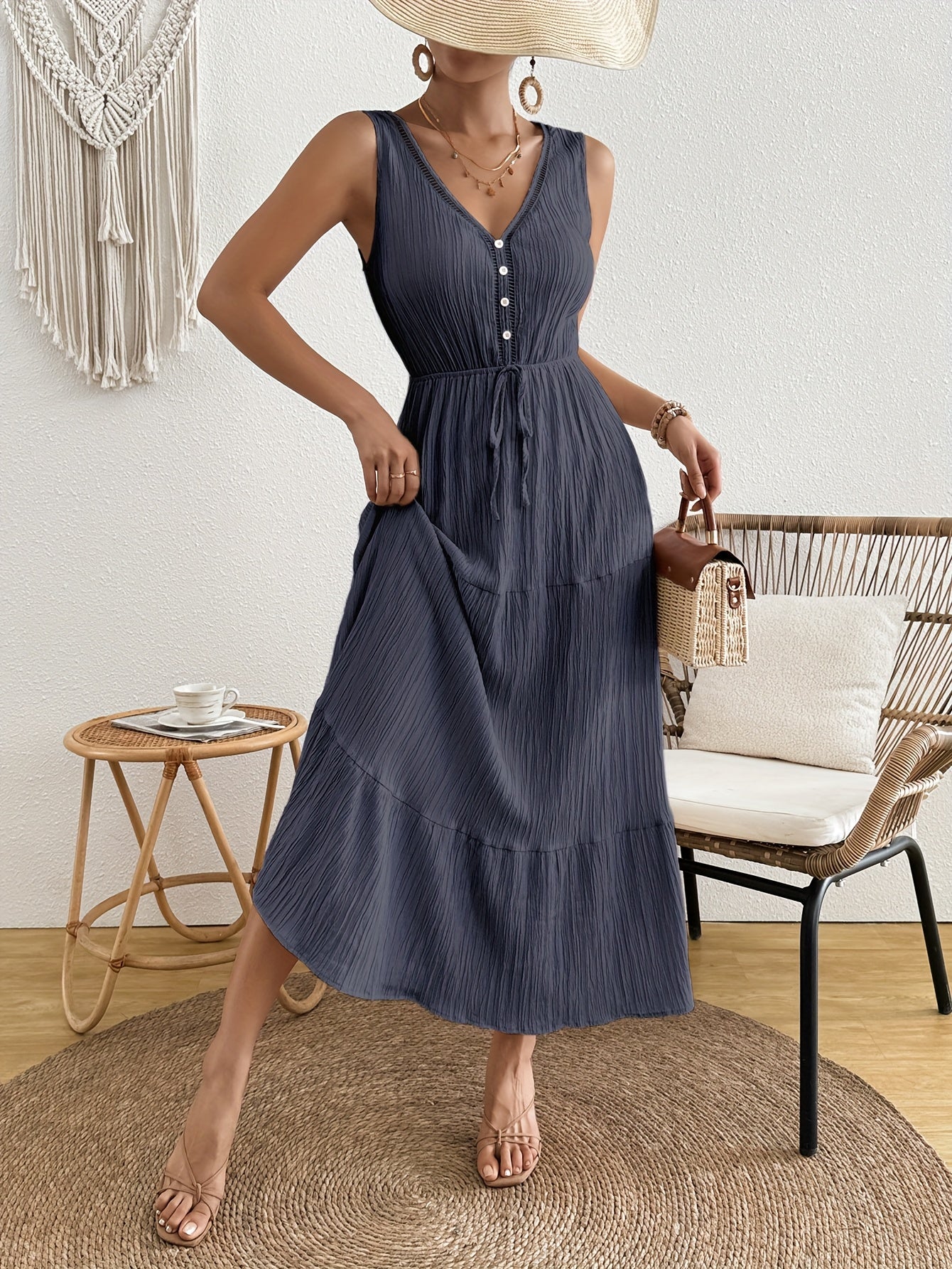 Maya – Button-Front Maxi Dress