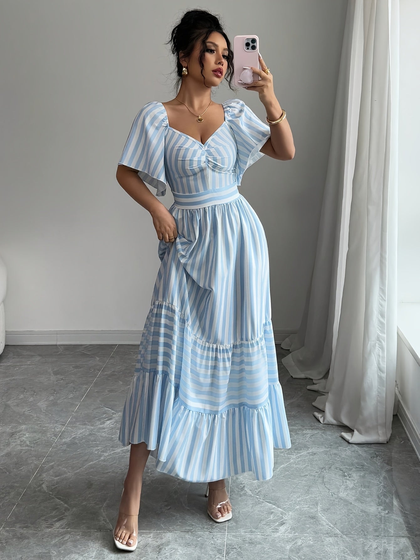 Marina – Striped Midi Dress