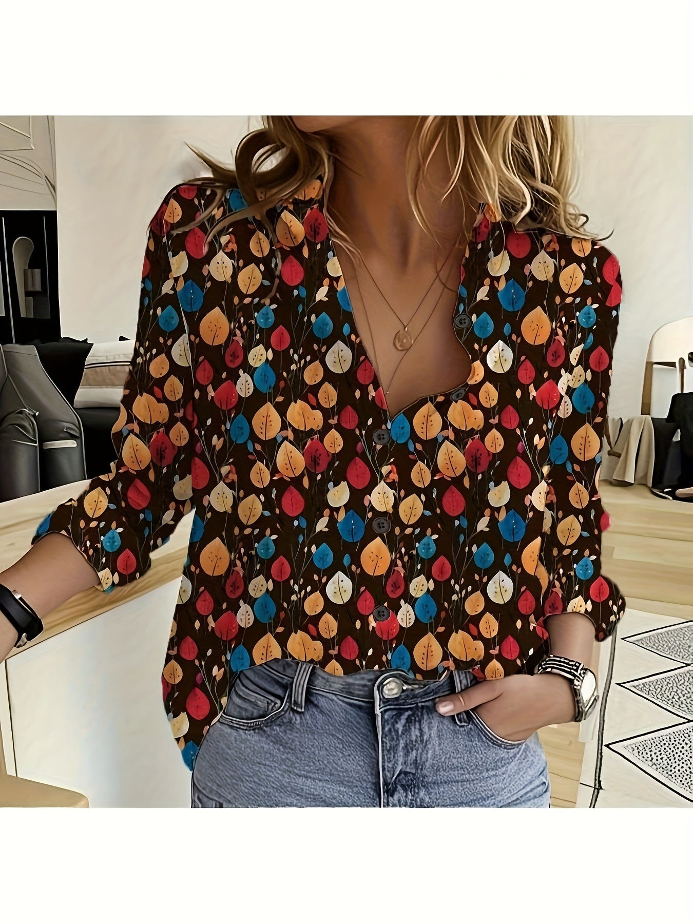 Mira - Vibrant Floral Print Blouse
