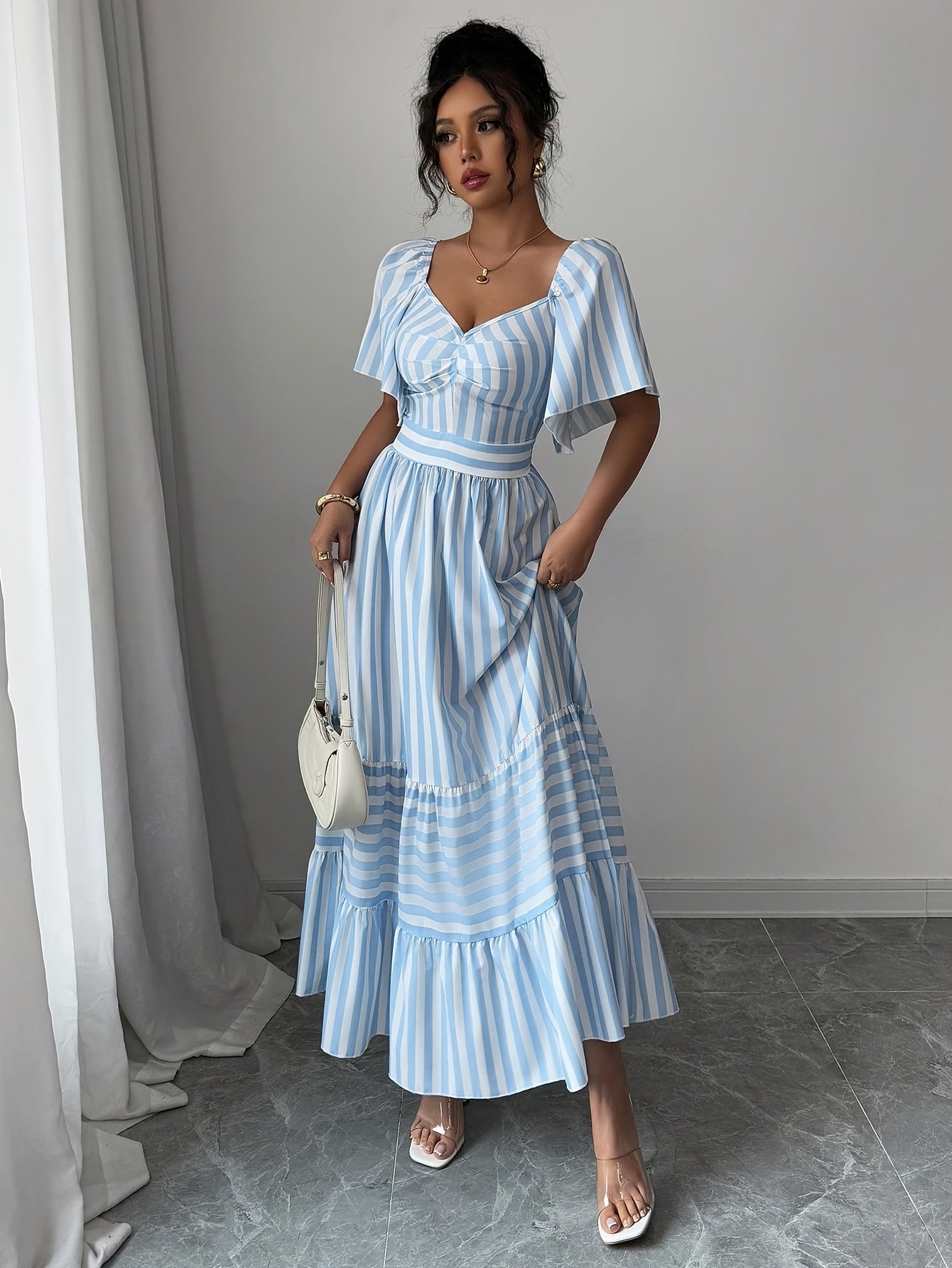 Marina – Striped Midi Dress