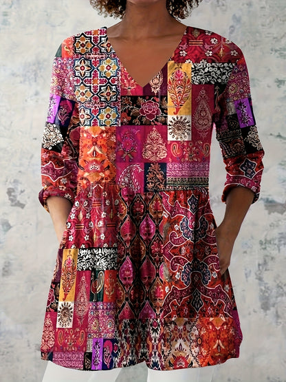 Blooms & Grace – Vintage Floral T-Shirt Dress