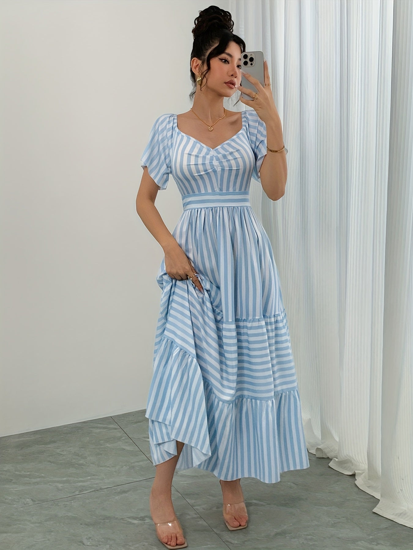 Marina – Striped Midi Dress