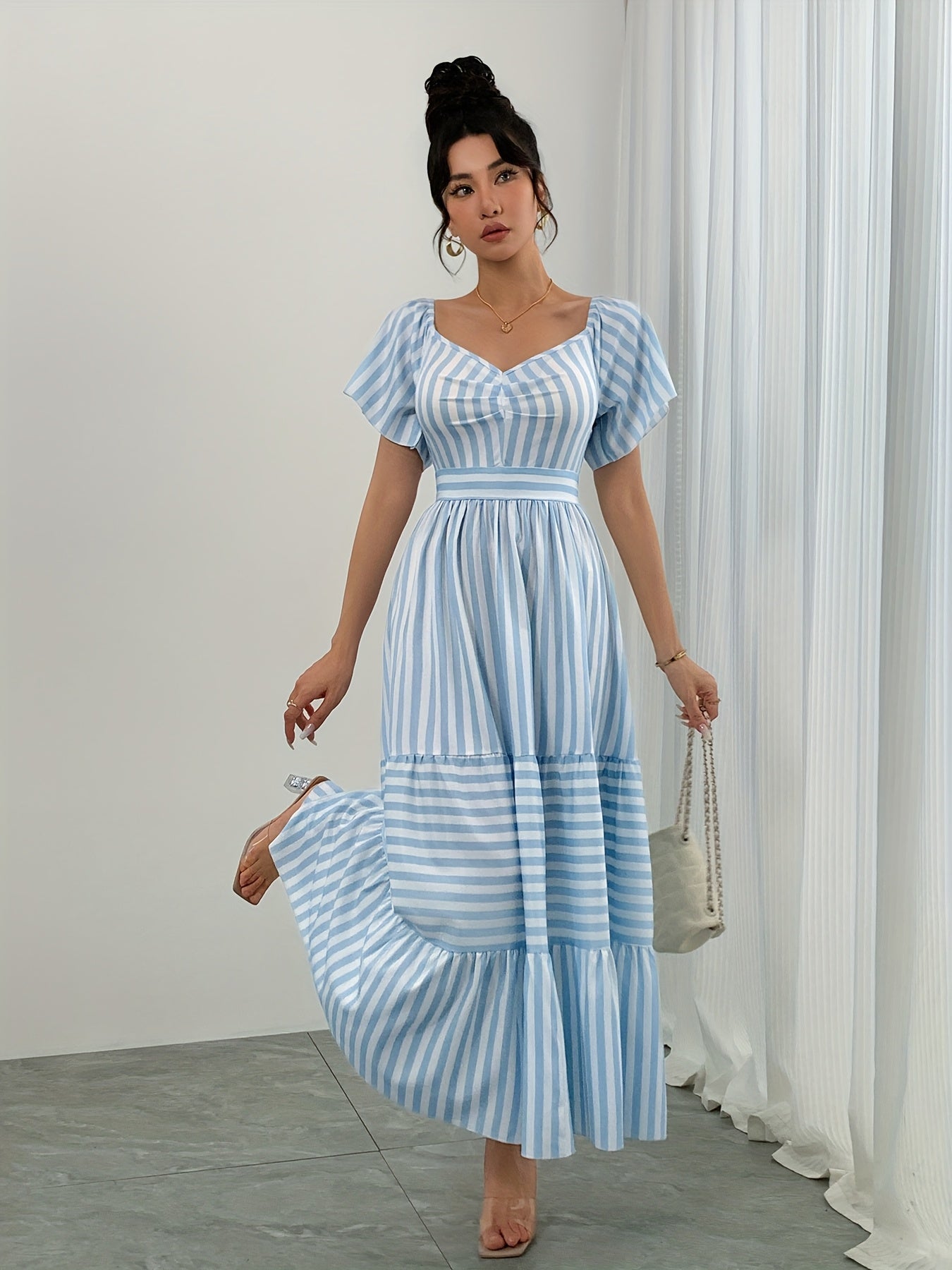 Marina – Striped Midi Dress