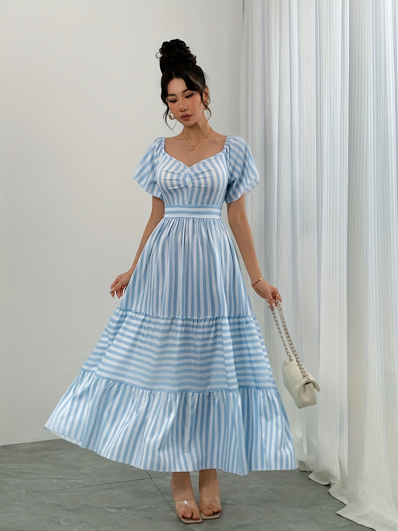Marina – Striped Midi Dress