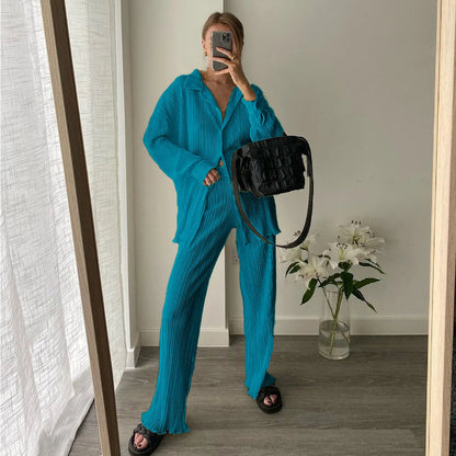 Sarah - Casual Wide-leg Trousers Set