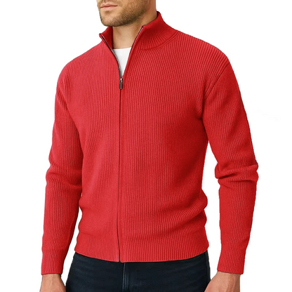 Calvin - Men's Knitted Zip-Up Cardigan