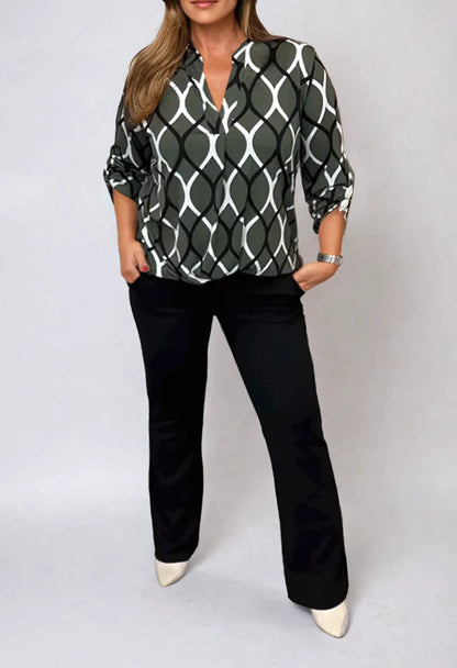 Florina™ - Casual Long Sleeve Blouse with Elegant Pattern