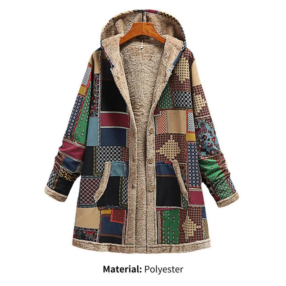 Patchwork Delight Fleece Coat