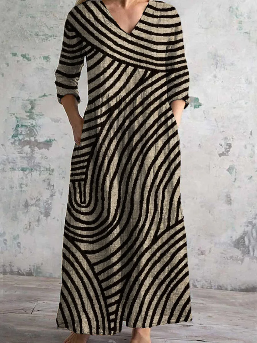 Dearyn | Dress with V-Neck and Floral Pattern