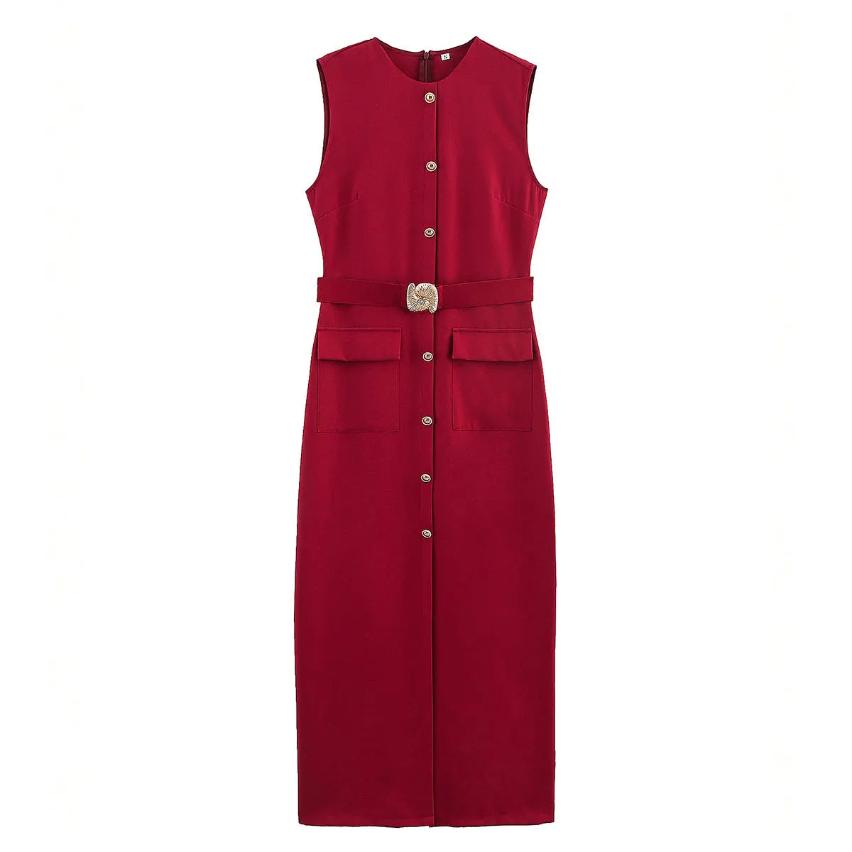Sophia - Sleeveless Office Midi Dress